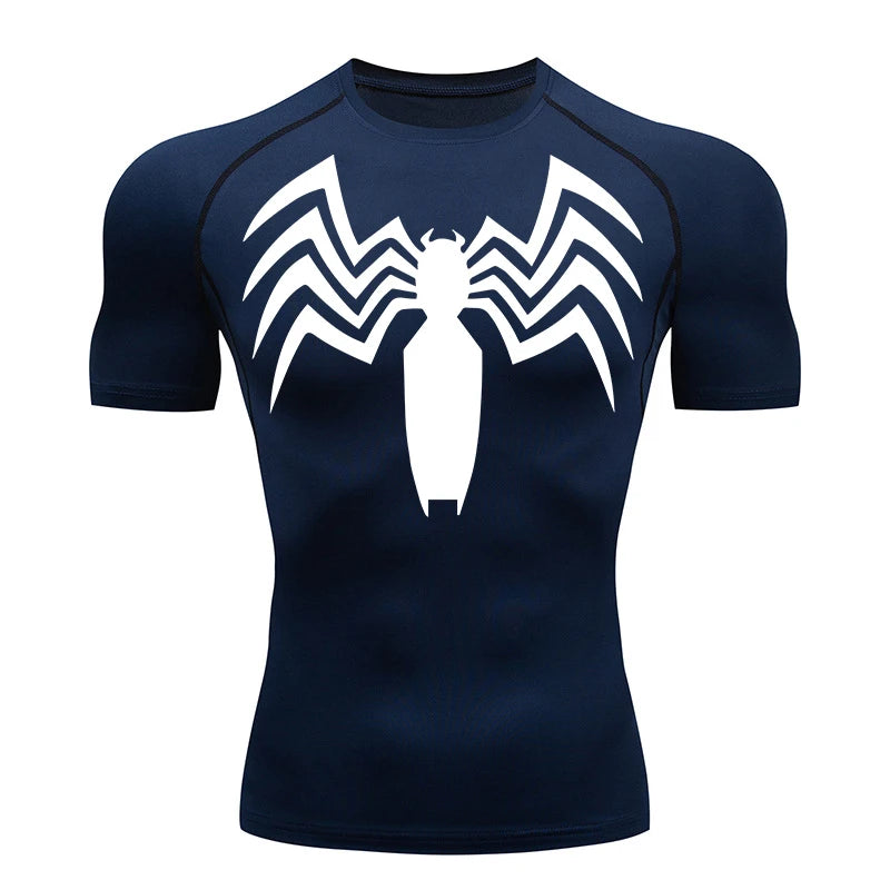 Spider Print Compression Shirt for Men - Image 11