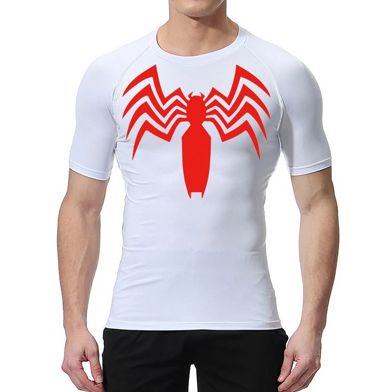 Spider Print Compression Shirt for Men - Image 2