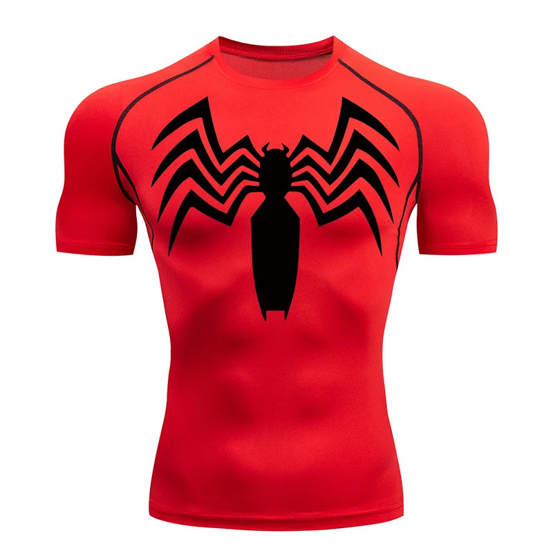 Spider Print Compression Shirt for Men - Image 8