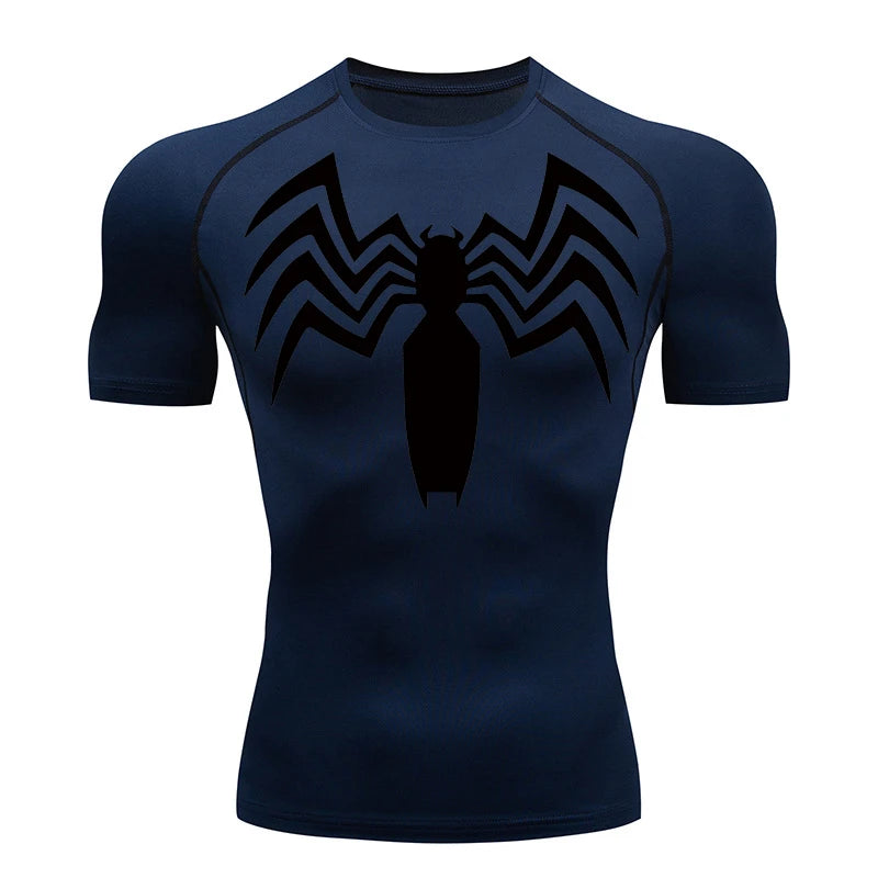 Spider Print Compression Shirt for Men - Image 12