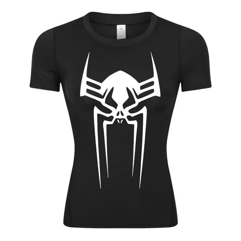 Women's Spider Print Compression Shirt - Image 2