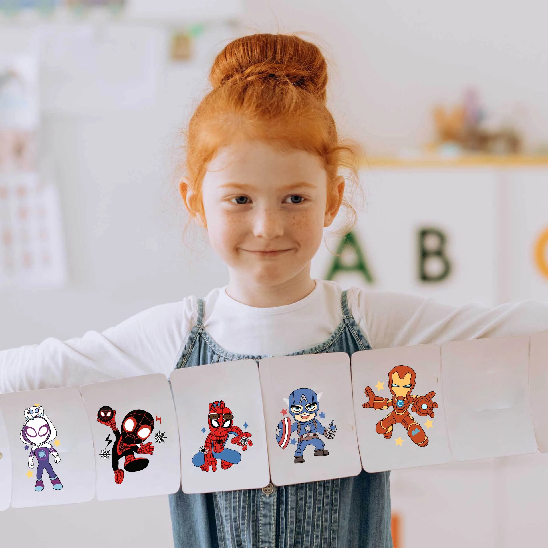 8/16/24pcs Spider-Man & Iron Man Make-A-Face Sticker Set - Image 5