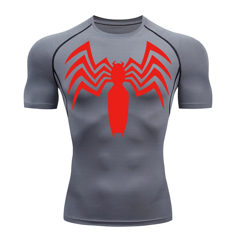 Spider Print Compression Shirt for Men - Image 10