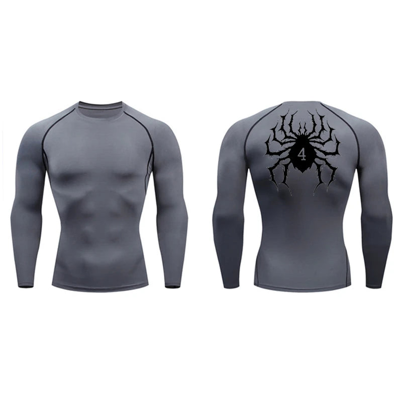 Spider Print Compression Shirts for Men - Image 17
