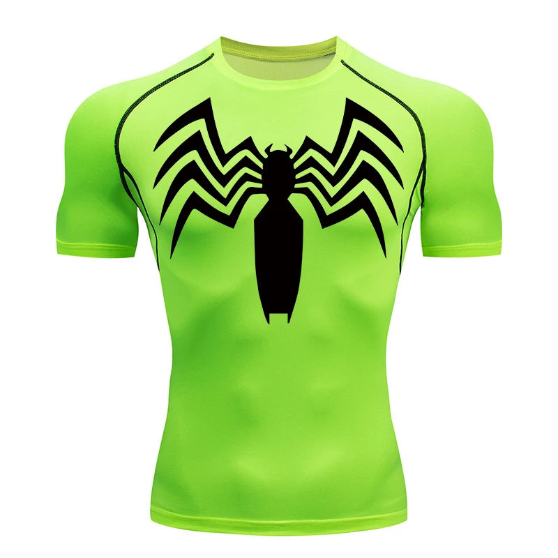 Spider Print Compression Shirt for Men - Image 14