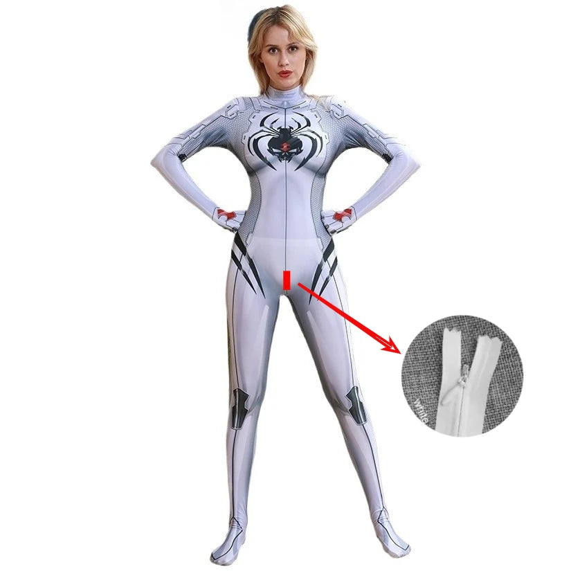 Women’s White Spider-Man Costume - Image 8