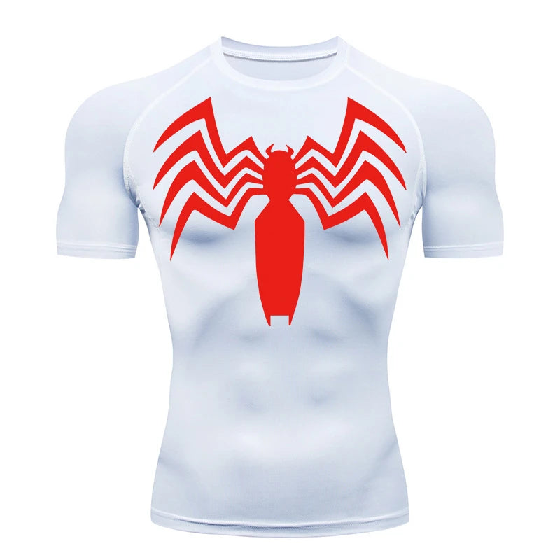 Spider Print Compression Shirt for Men - Image 15