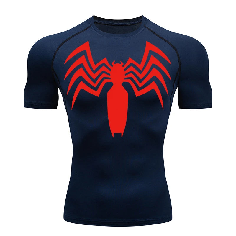 Spider Print Compression Shirt for Men - Image 16